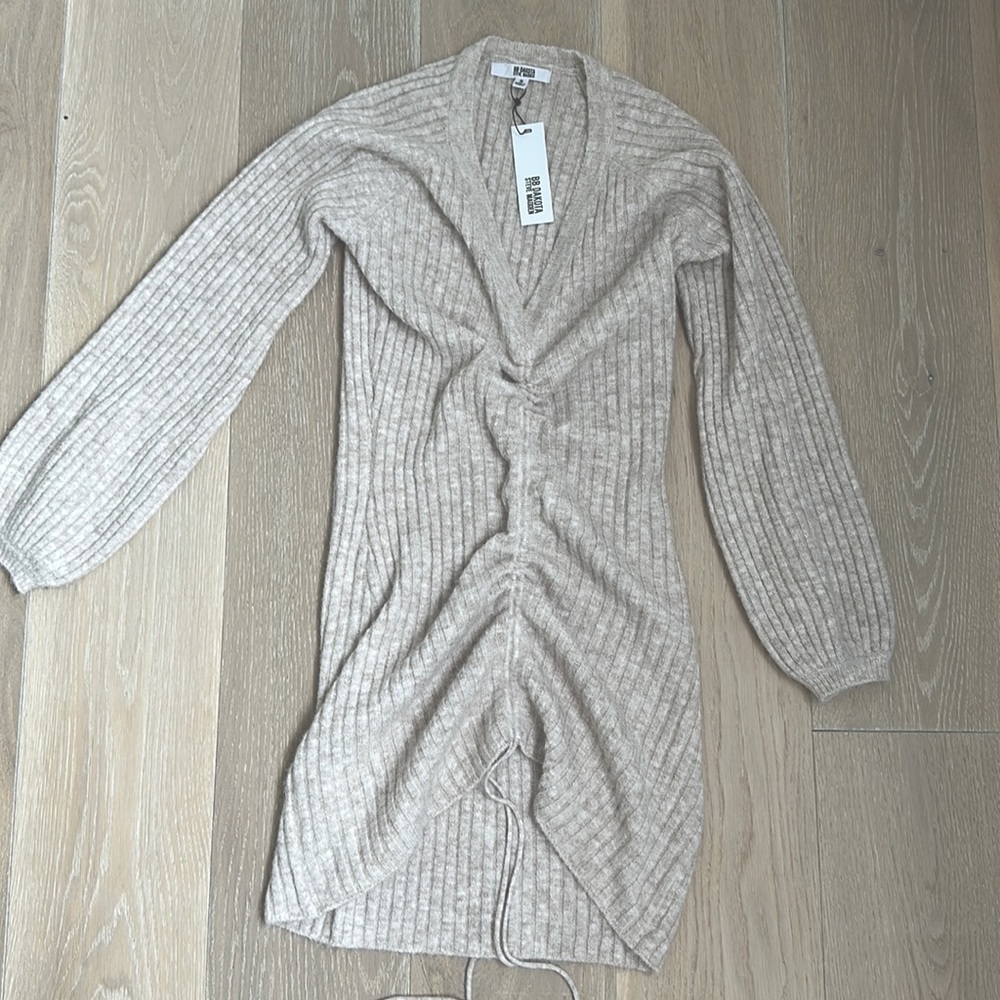 NWT BB Dakota by Steve Madden ruched sweater dress.